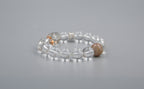 Grounded Light Bracelet – Clear Quartz, Petrified Wood & Rutilated Quartz · Earthy Contrast