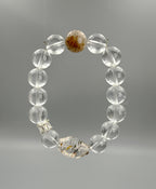 Grounded Light Bracelet – Clear Quartz, Petrified Wood & Rutilated Quartz · Earthy Contrast