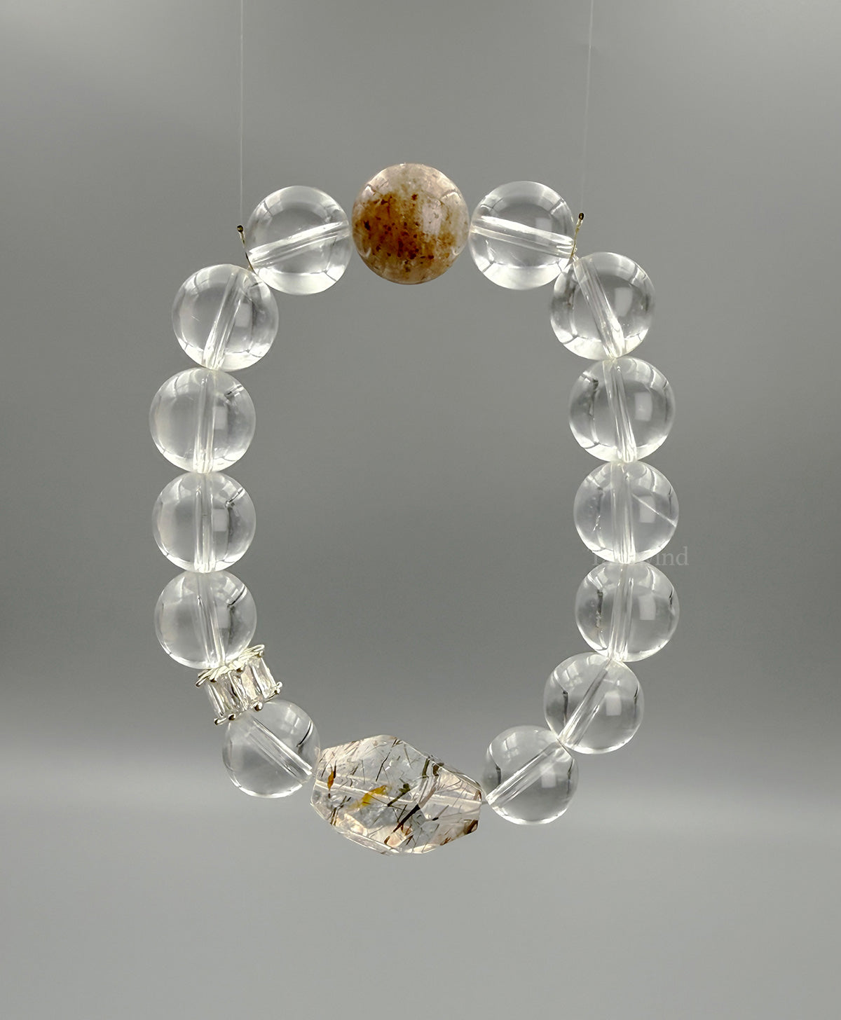 Grounded Light Energy Bracelet – Clear Quartz, Petrified Wood & Rutilated Quartz