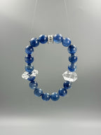 Blue Axis Bracelet – Kyanite with Clear Quartz Ring & Double-Terminated Quartz