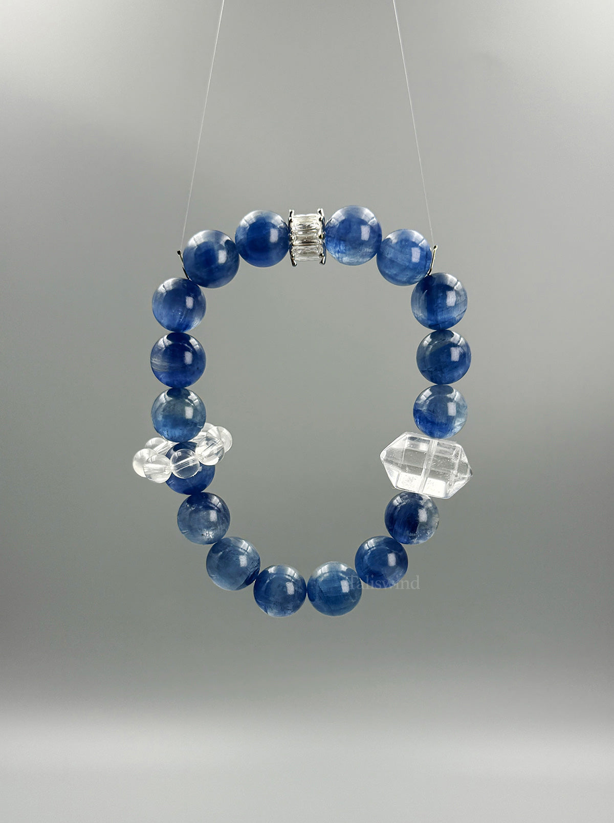 Clarity & Alignment Bracelet – Kyanite with Clear Quartz Ring & Double-Terminated Point