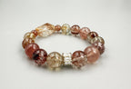 Radiant Weave Bracelet– Red Rutilated Quartz, Super Seven & Strawberry Quartz · Textured Pink & Gold