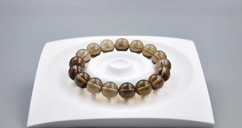Smoky Quartz Bracelet – Earthy Neutrals & Soft Gradient
