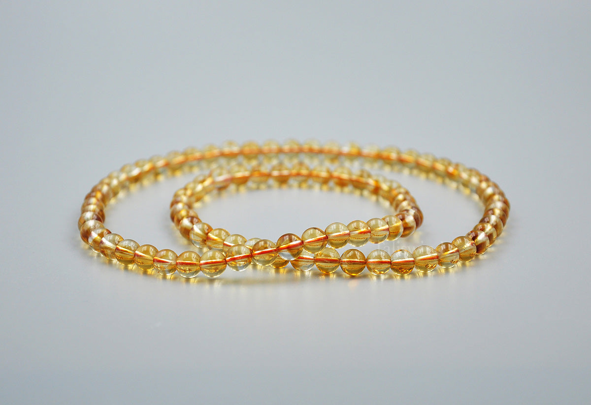 【Best Seller】Triple Wrap Yellow Quartz Bracelet – 6mm Beads for Radiance, Clarity & Abundance
