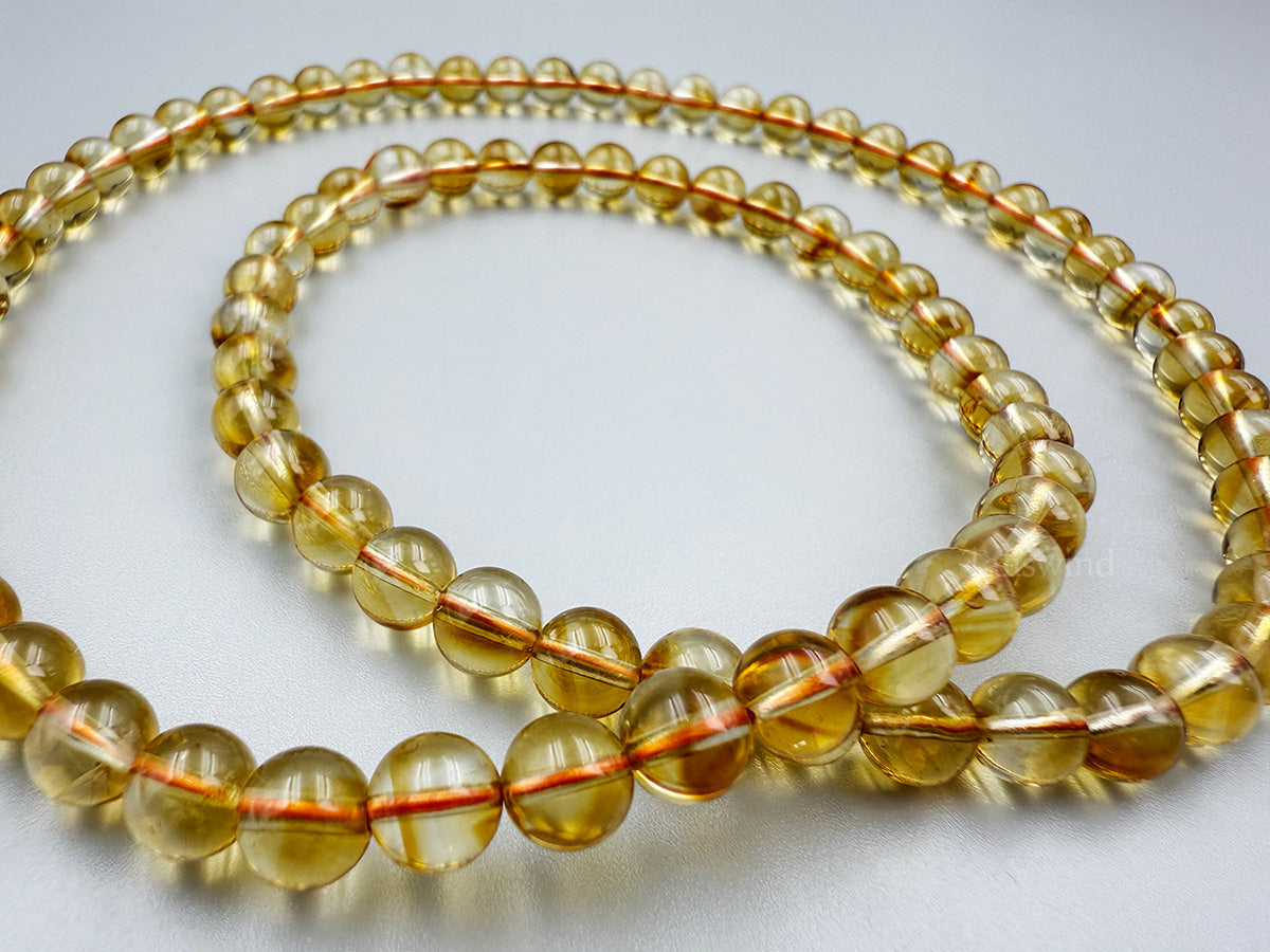 【Best Seller】Triple Wrap Yellow Quartz Bracelet – 6mm Beads for Radiance, Clarity & Abundance