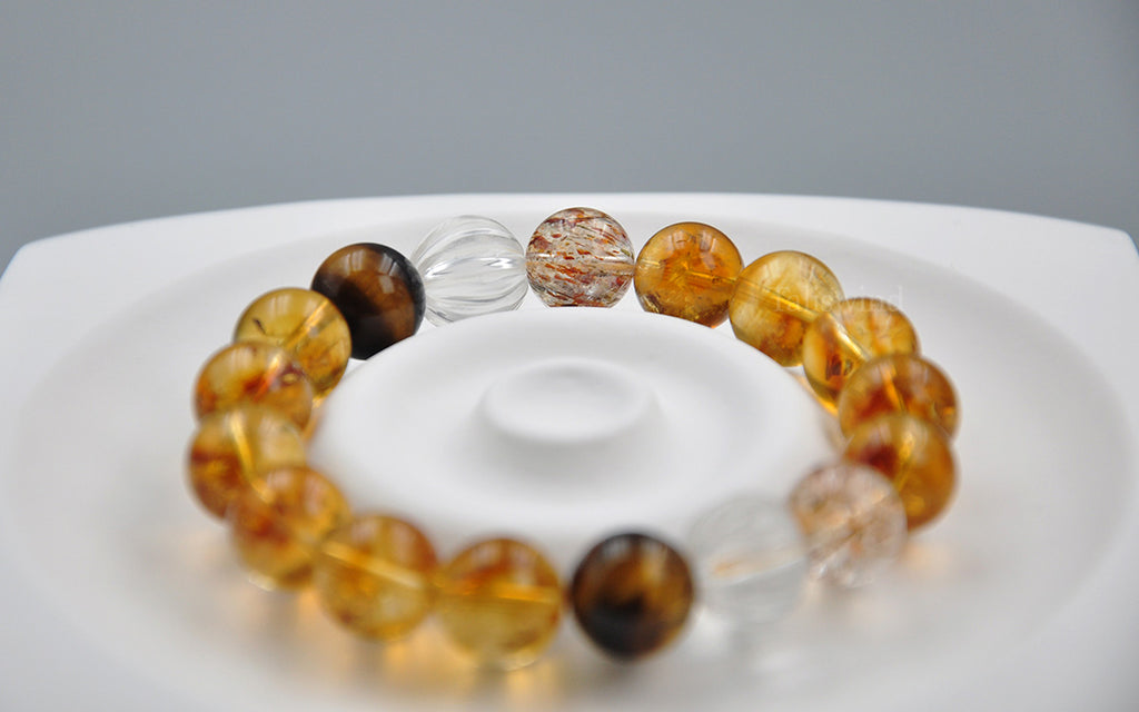 Four-Stone Ensemble Bracelet – Mixed Crystal Neutrals & Highlights