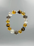 Earthlight Harmony Bracelet – Yellow Quartz, Smoky Quartz, Tiger's Eye & Rutilated Quartz