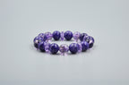 Violet Duality Bracelet – Charoite & Chevron Amethyst · Layered Purple Design