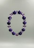 Violet Duality Bracelet – Charoite & Chevron Amethyst · Layered Purple Design