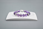 Mystic Clarity Bracelet – Chevron Amethyst, Garden Quartz & Rutilated Quartz · Purple & Green Palette