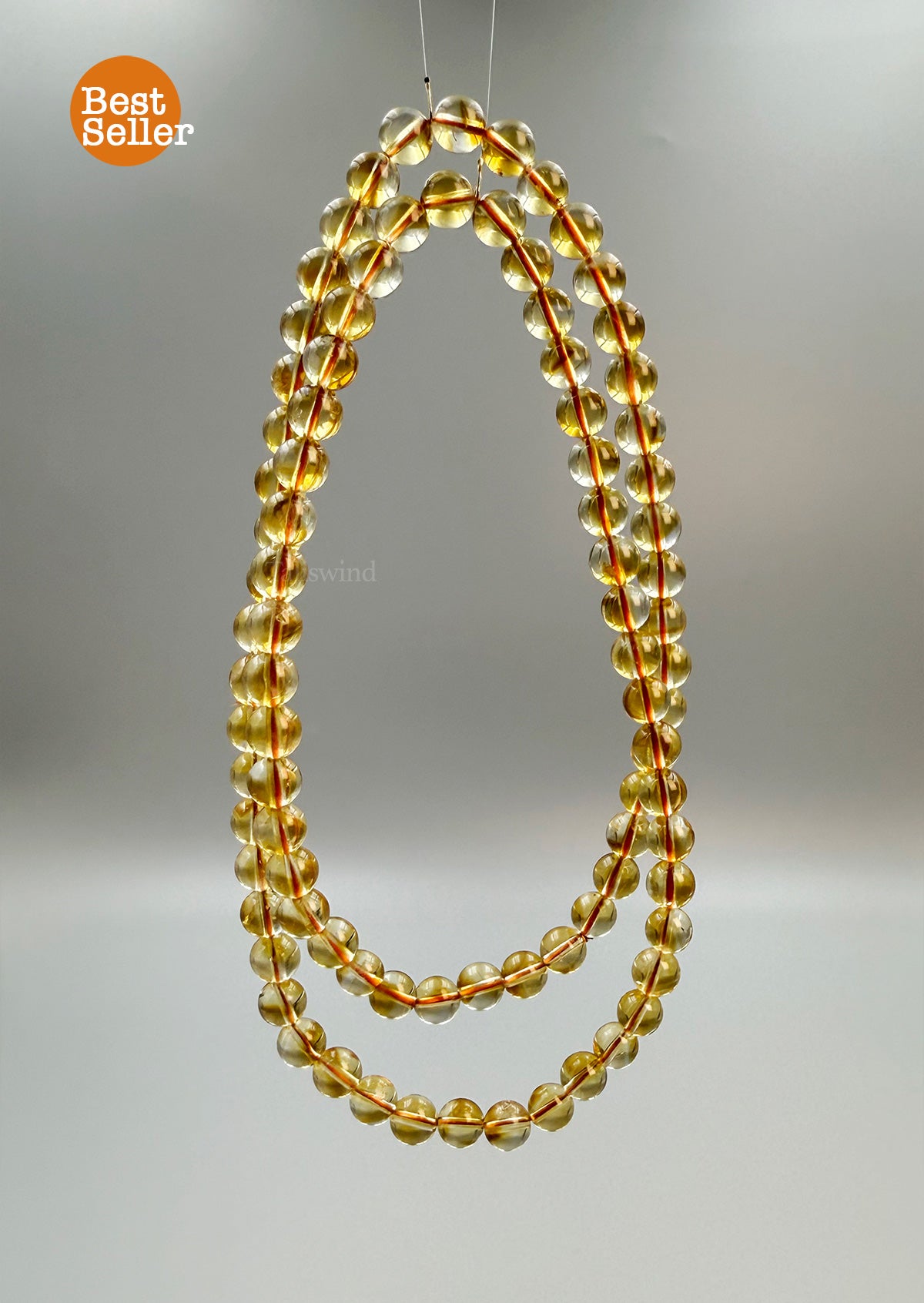 【Best Seller】Triple Wrap Yellow Quartz Bracelet – 6mm Beads for Radiance, Clarity & Abundance