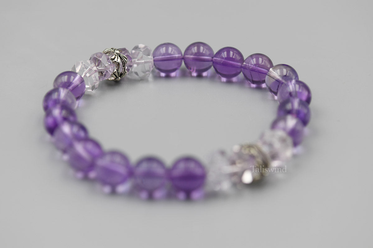 Violet Grace Bracelet – Amethyst with Clear Quartz Accents