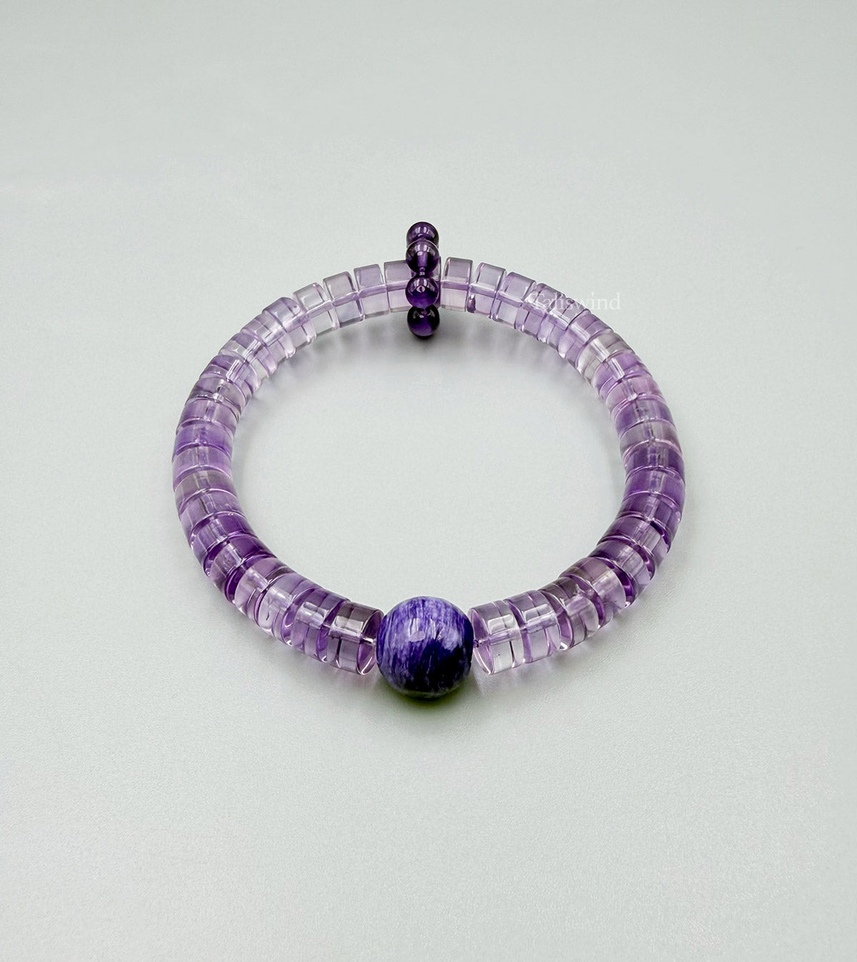 Violet Frame Bracelet – Brazilian Amethyst Straight-Cut Crystal