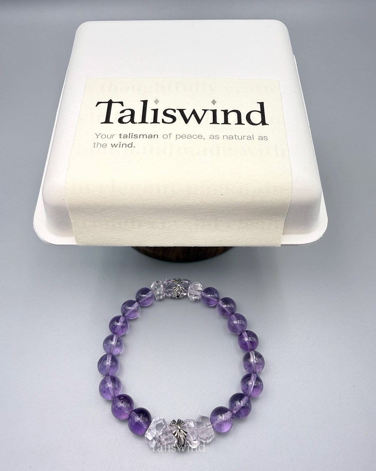 Violet Grace Bracelet – Amethyst with Clear Quartz Accents