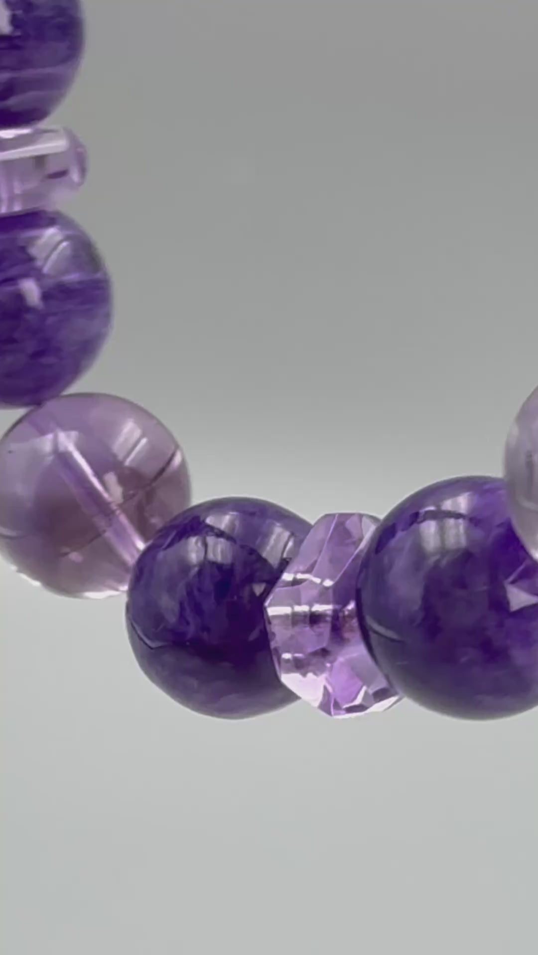 Violet Duality Bracelet – Charoite & Chevron Amethyst · Layered Purple Design