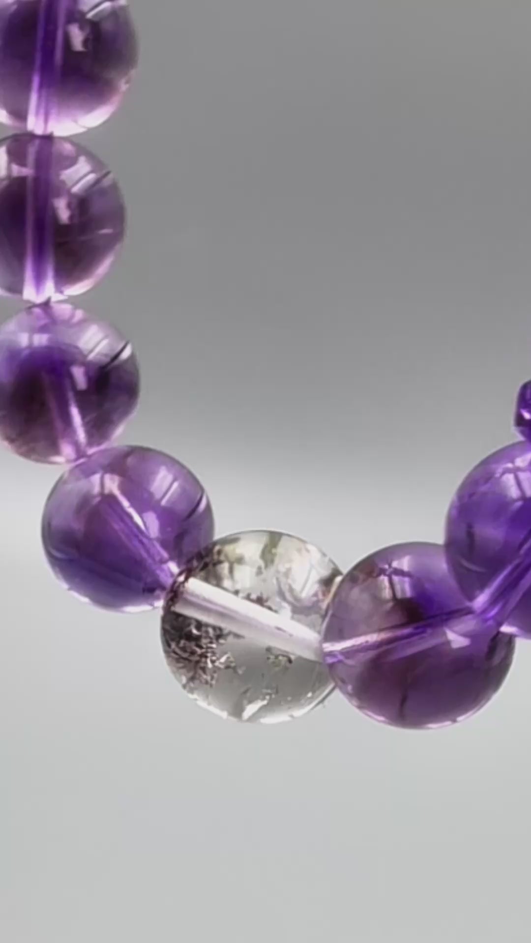 Mystic Clarity Bracelet – Chevron Amethyst, Garden Quartz & Rutilated Quartz · Purple & Green Palette