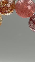 Radiant Weave Bracelet– Red Rutilated Quartz, Super Seven & Strawberry Quartz · Textured Pink & Gold