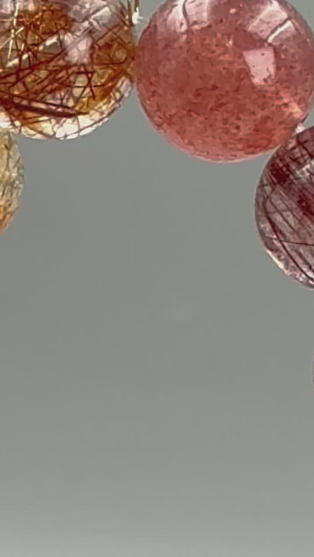 Radiant Weave Bracelet– Red Rutilated Quartz, Super Seven & Strawberry Quartz · Textured Pink & Gold